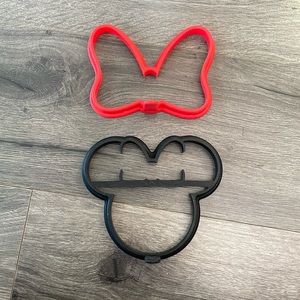 💙Disney Minnie Mouse Egg Pancake Mold Cookie Cutter Set Head Bow